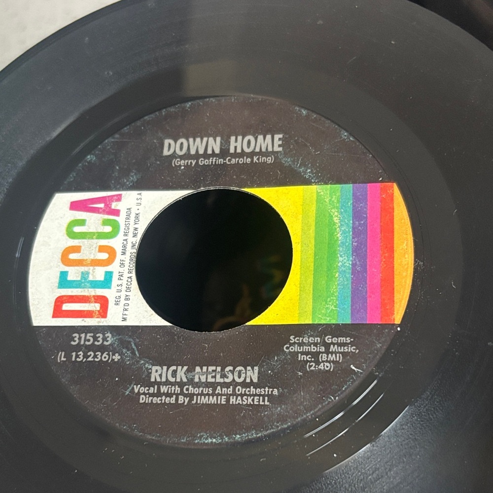 Fools rush in Decca Rick Nelson 'Down Home' 45 RPM Single -